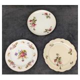 3 Vintage Retired China Floral Salad Plates
