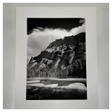 Black and White Landscape Photograph Print Mountai