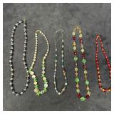 Costume Jewelry Clear Glass Crystal Necklace Set L