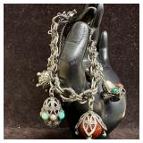 Filigree Double Link Ornate Charm 800 Silver Brace