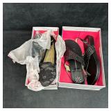 Womenï¿½s Shoe Lot 2 Pairs Lacey Black Lace Flats an