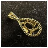 14K Gold Empty Setting Pendant L93