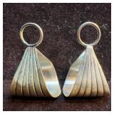 Sterling Silver Conical Fan Shaped Earrings