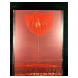 Large Canvas Abstract Print Burgundy Glass w/ Red