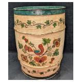 Antique Wood Barrel Dutch/Scandinavian Folk Art