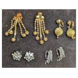 Vintage Unsigned Gold Silver Tone Rhinestone AB Cr