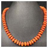 Red Jasper Beaded Sterling Silver Necklace Y19