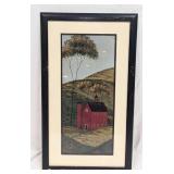Framed Warren Kimble Red Barn Print