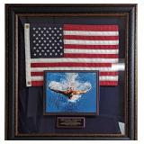 F56 Framed Autographed Michael Phelps Photo W Flag