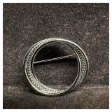 Danecraft Sterling MCM Circle Eternity Wreath Pin