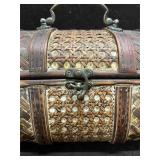 Small Vintage Wicker Style Vanity Chest