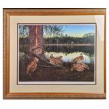 Framed LE David Lanier Plantation Pond Covey