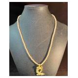 Vintage Barbara Mandrell Faux Pearl Gold Tone Bird