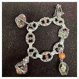 Carnelian Stone Mariner Puff Chain Lamp Basket Cha