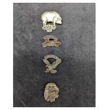 4 Silver Tone 1990 Bike Week Laconia Pinback Pins