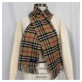 Burberry Classic Check Plaid Rectangle Scarf 100%