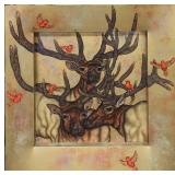 Framed Luis Sottil Deer Original Acrylic On Panel