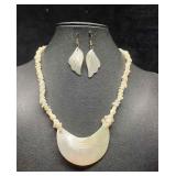 Vintage Mother Of Pearl Angel Wing & Palm Tree