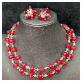 Vendrom Shades Of Red Faux Pearl Crystal Filigree