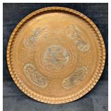 Vintage Etched 18" Etched Tree Brass Wall Plate