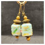 Venetian Murano Art Glass Lamp Work Light Blue Flo