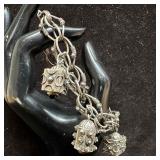 Multi Gemstone Accent Charm 800 Silver Etruscan Re