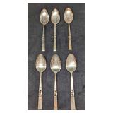6 Vintage Silverplated Morning Star Soup Spoons