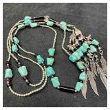 Shube Dakota West 925 Open Wrap Turquoise Garnet B