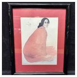 R.C. Gorman Yanaba Navajo Woman Color Framed Art P