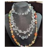 3 Clear Lucite & Acrylic Necklaces