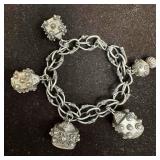 800 Silver Etruscan Style Interconnected Link Chai