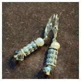 Quarts and Pearl Style Beaded Sterling Earrings SS