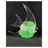 Art Glass Angel Fish Green Glass Fish