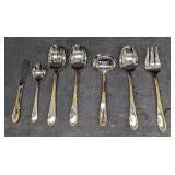 7 Stainless Steel Gorham Golden Swirl Serving Piec