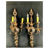 Pair of Wall Mount Incandescent Luminaires Tropica