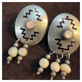 Moonstone Sterling Silver Southwestern Style Dangl