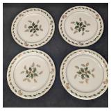 4 Retired Holly By Noritake Fine China Salad Plate