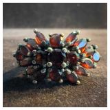 Garnet Red Multiple Gemstones Sterling Ring Size 8