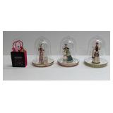 4 Retired AVON Minature Bag & Ladies Figurines