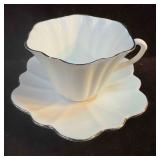 Rosina Bone China White Silver Toned Accent Rim Cu