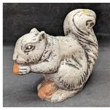 Vintage Cement Painted Sitting Squirrel Garden Sta