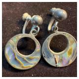 Mexico 925 Abalone Shell Sterling Circular Earring