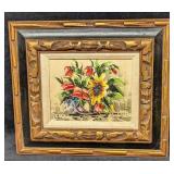 Framed Original Floral Oil On Canvas R68