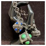 Etruscan Revival Style 800 Silver Ornate Charm Bra