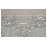 3 Vintage Glass Dessert Footed Bowls