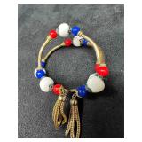 Murano Venetian Lamp Work Glass Red White and Blue