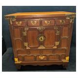 Burl Wood Vintage Chinese Apothecary Cabinet B