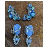 Rhinestone And AB Crystal Clip On Earrings