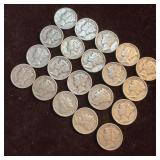 Silver Mercury Dime Set Lot of Twenty 20 1940
