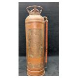 Vintage Copper And Brass Red Star Fire Extinguishe